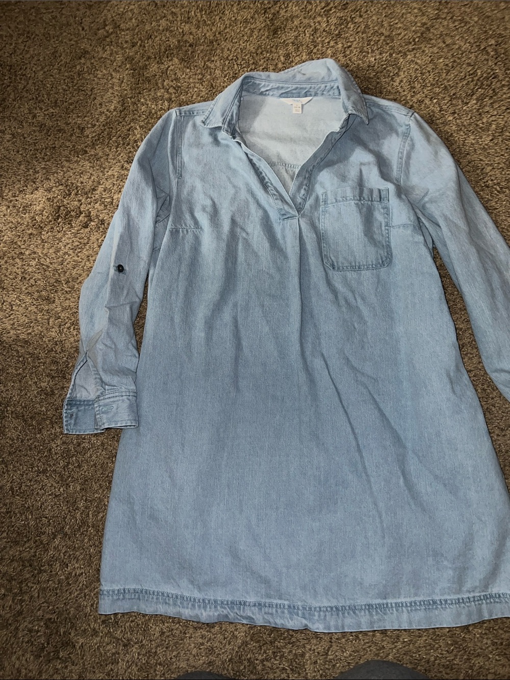 Time and Tru Light Blue Denim Shirt Dress